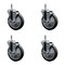 Service Caster 5'' Thermo Rubber Swivel 7/16'' Grip Ring Stem Caster Set with Brake, 4PK SCC-GR20S514-TPRB-TLB-716138-4 - alternate 1